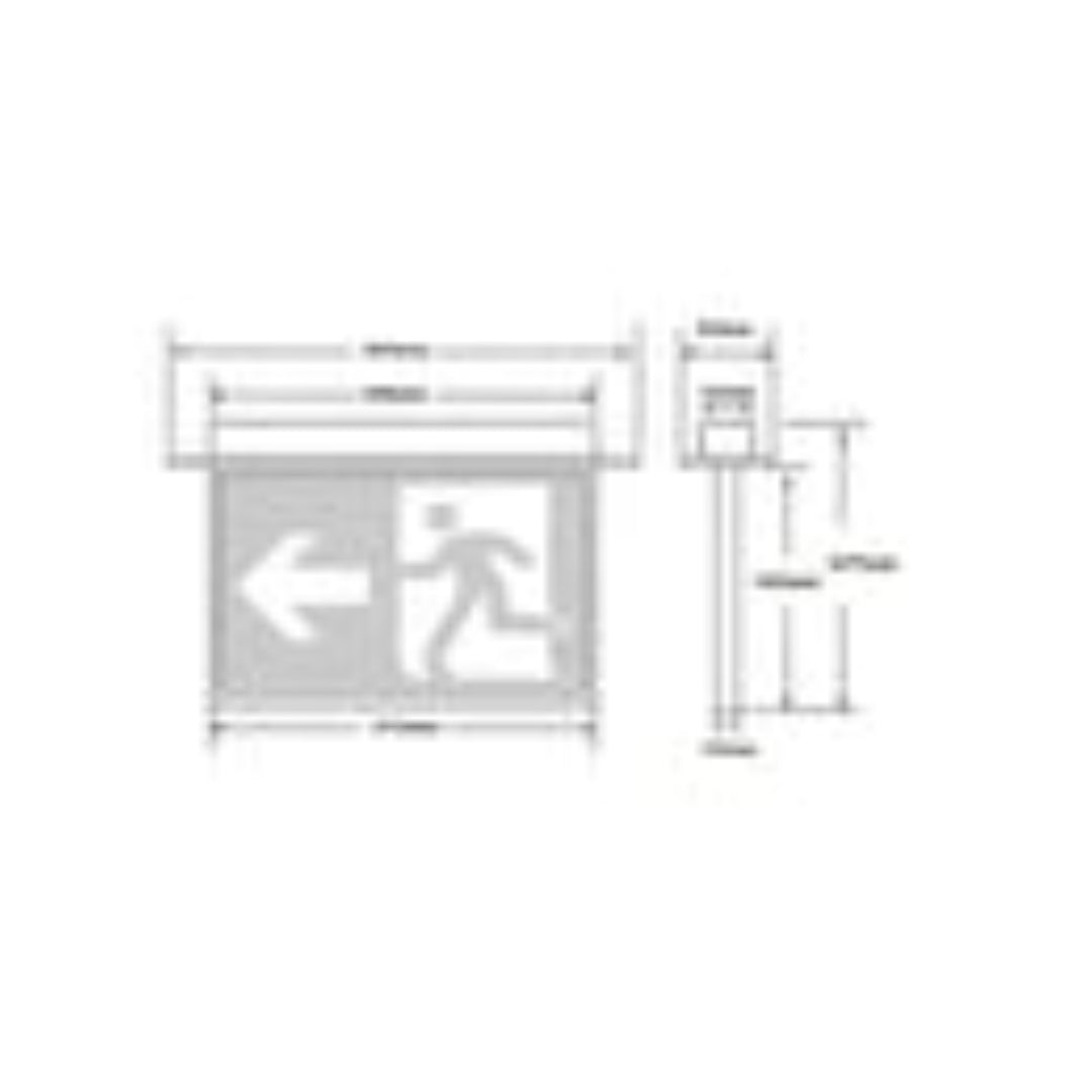 Slim Recessed Emergency Sign
