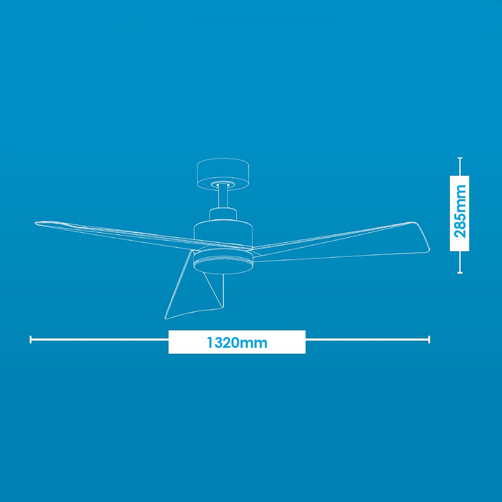 Bronte 52 DC Ceiling Fan - Black-Walnut with Light