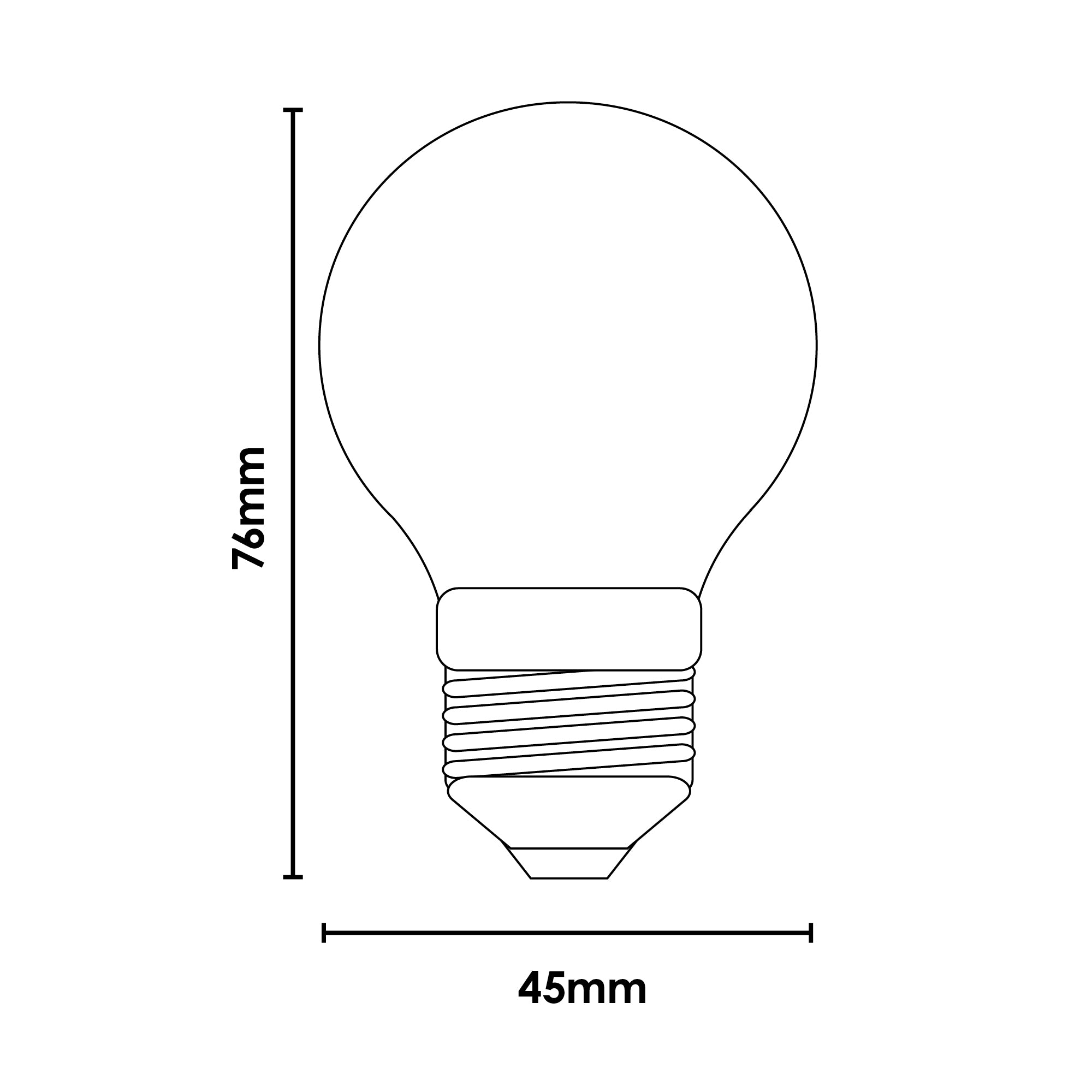 Fancy Round P45 4w LED Filament-Opal-Dim-E27-2700K