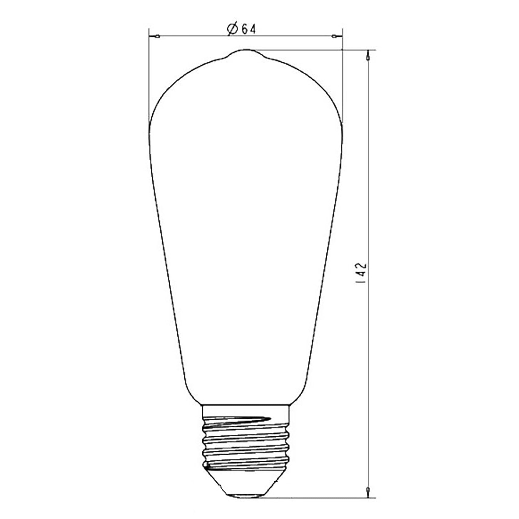 Pear ST64 8w LED Filament - Dim - E27 -4500K