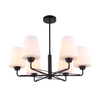 ABBEY: Interior Traditional 6 Lamps Opal Glass Pendant Lights