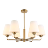 ABBEY: Interior Traditional 6 Lamps Opal Glass Pendant Lights