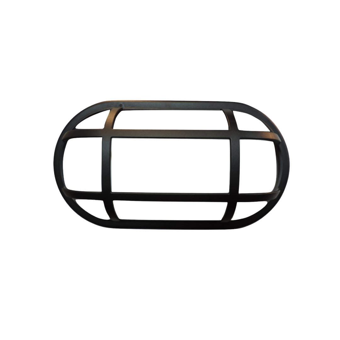 BULK: Oval LED Exterior Bulkhead Lights with Optional Cage IP65
