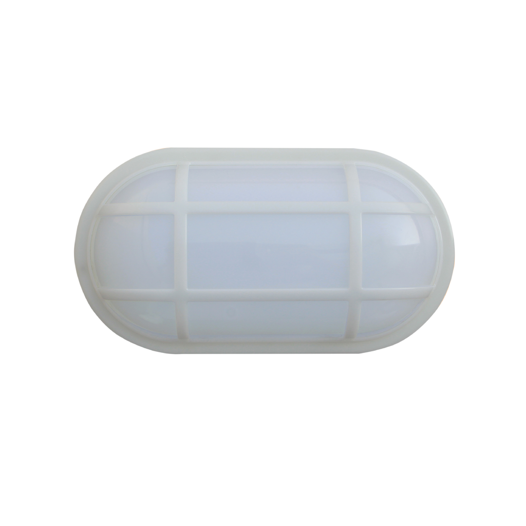 BULK: Oval LED Exterior Bulkhead Lights with Optional Cage IP65