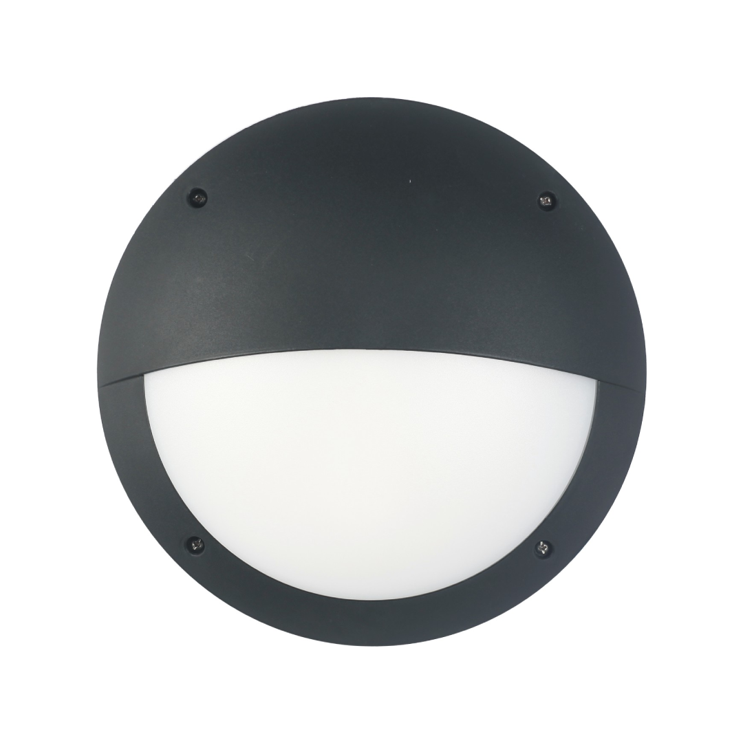 Exterior LED Eyelid Black Bulkhead Light IP66 IK10