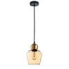 CHAMPAN: Interior Bronze Amber / Smokey Black Glass Ellipse Pendant Lights
