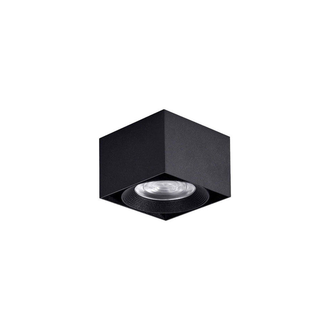 10W Black Square Surface Mount LED Downlight Tri-Color