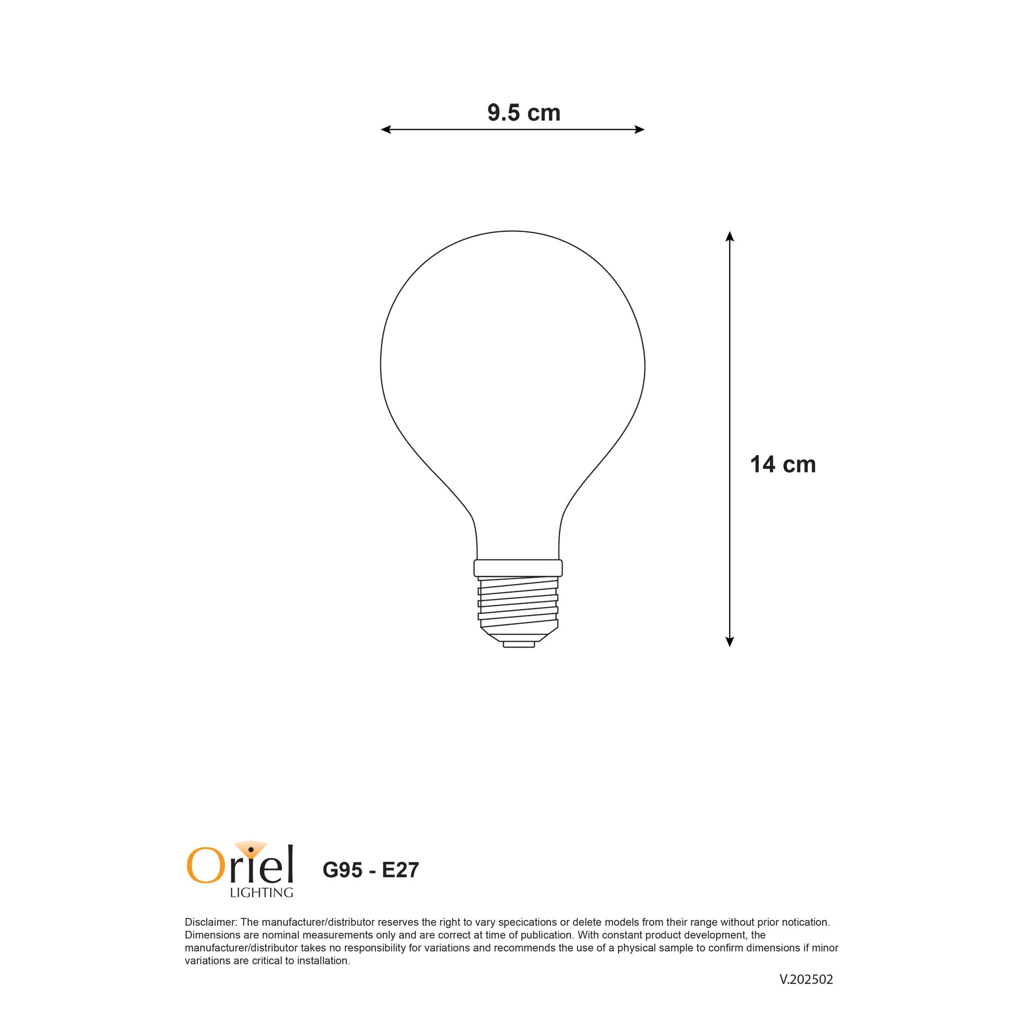 MATT OPAL FILAMENT LED G95 2700K E27