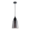 JEREZ: Modern Bronze Amber / Smokey Black Ellipse Glass Flat Top Pendant Lights