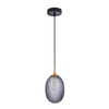 KATHAL: Interior Ellipse Glass Segmented with Brass Highlight Enclosed Pendant Lights