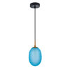 KATHAL: Interior Ellipse Glass Segmented with Brass Highlight Enclosed Pendant Lights