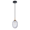 KATHAL: Interior Ellipse Glass Segmented with Brass Highlight Enclosed Pendant Lights