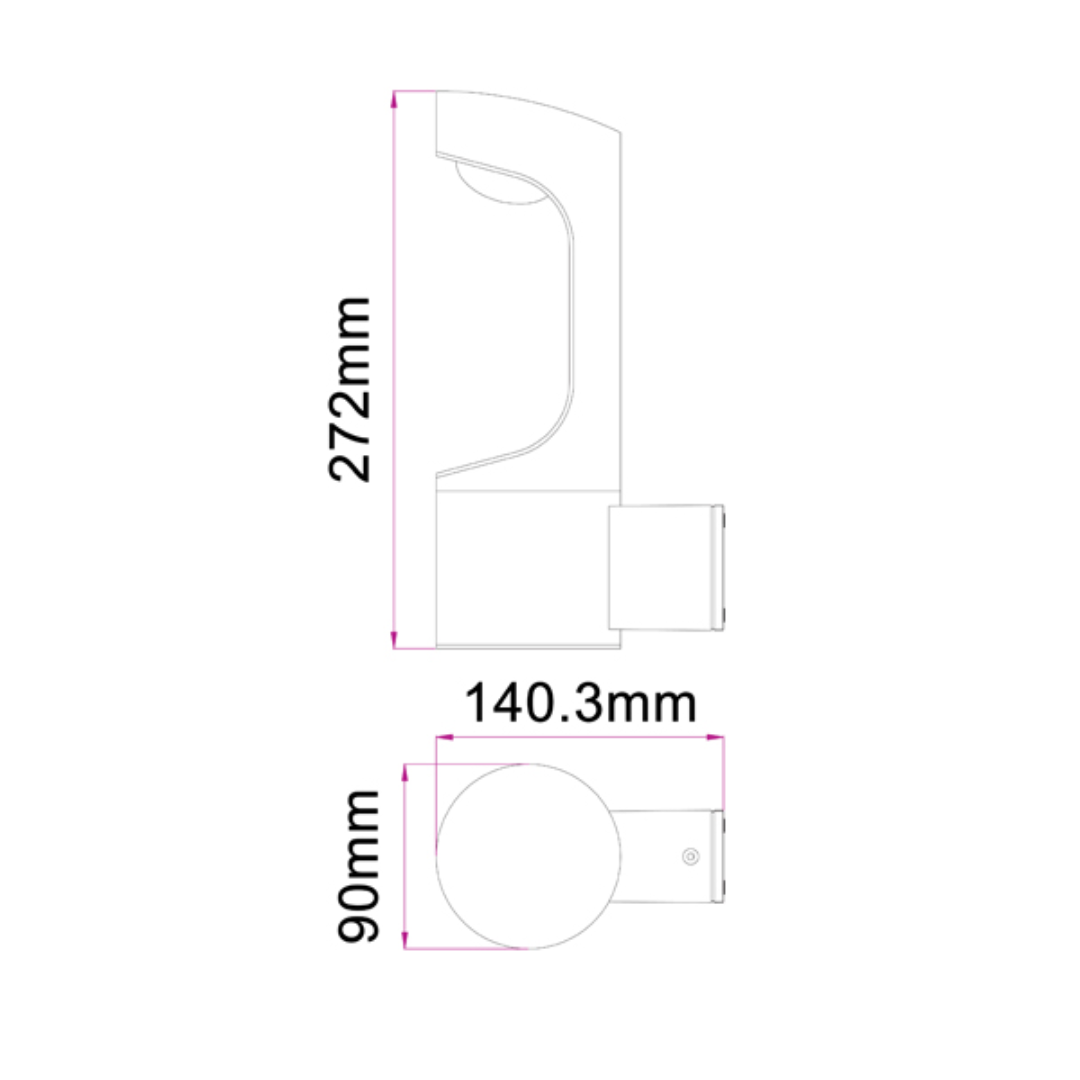 SETH: Exterior LED Matt Black Surface Mounted Wall Light IP54