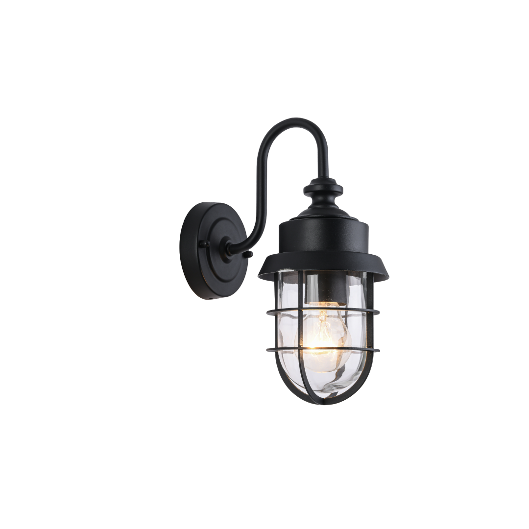 PAROL: Exterior Cylinder Glass with Cage Wall Lights IP44