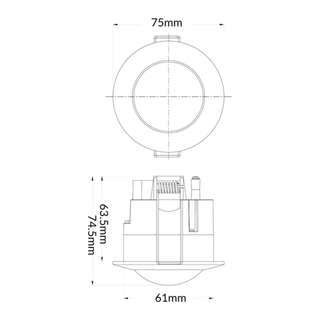 SENS003: Infrared Recessed Motion Sensors IP20