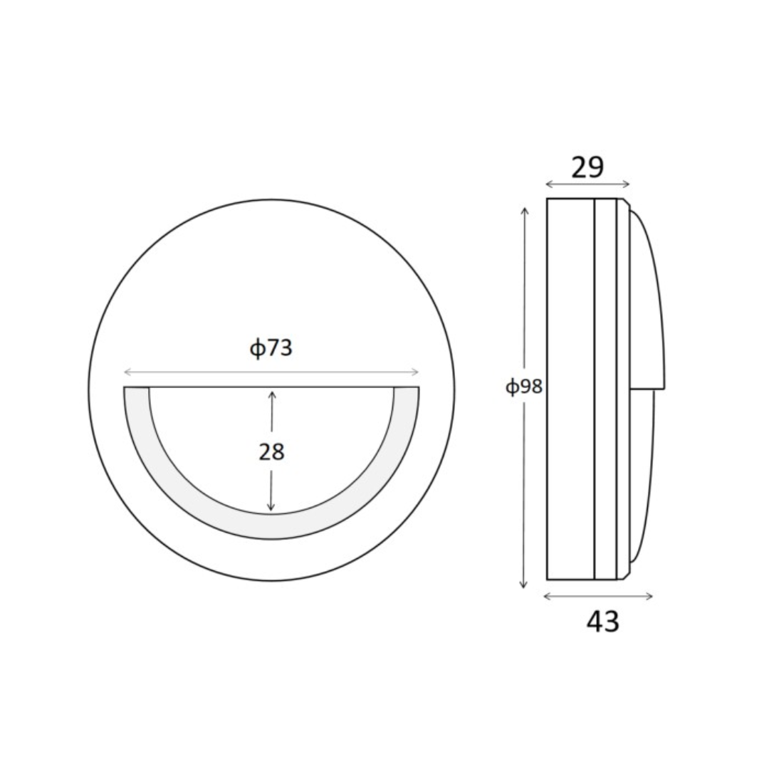 STE: Exterior LED 12V Aged Brass Eyelid Step/Wall Lights IP65