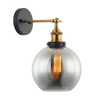PESINI: Interior Swing Arm Glass with Antique Brass/ Chrome Highlight Wall Lights