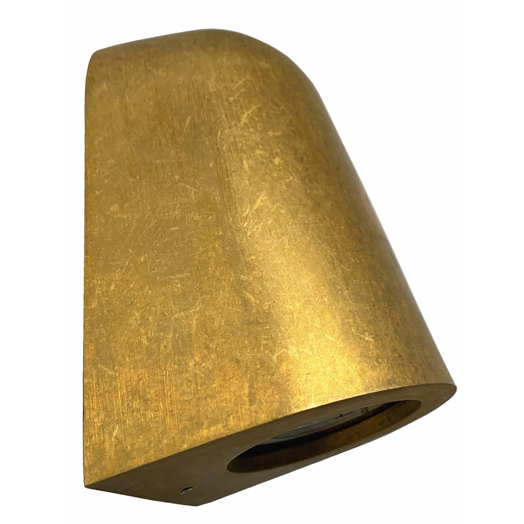 TORQUE: Exterior GU10/MR16 Antique Brass Surface Mounted Cone Wall Lights IP65