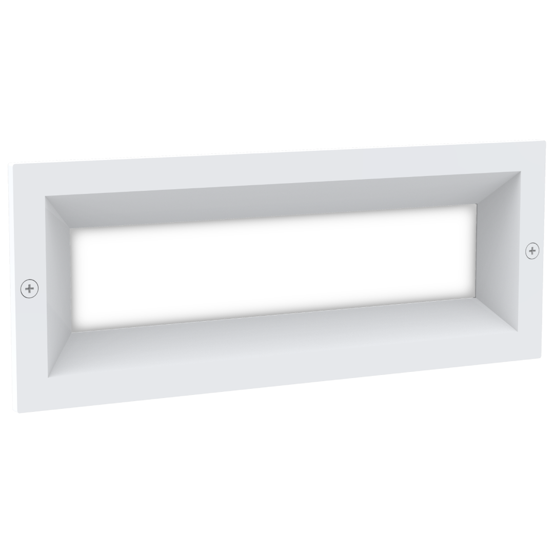 BRICKTRI: Exterior LED Tri-CCT Recessed Rectangular Frosted Diffuser Wall / Brick Lights IP65
