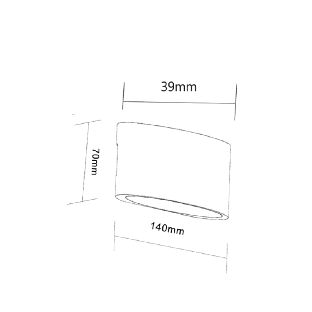 TAMA: LED Exterior Surface Mounted Curved Up/Down Wall Lights IP54
