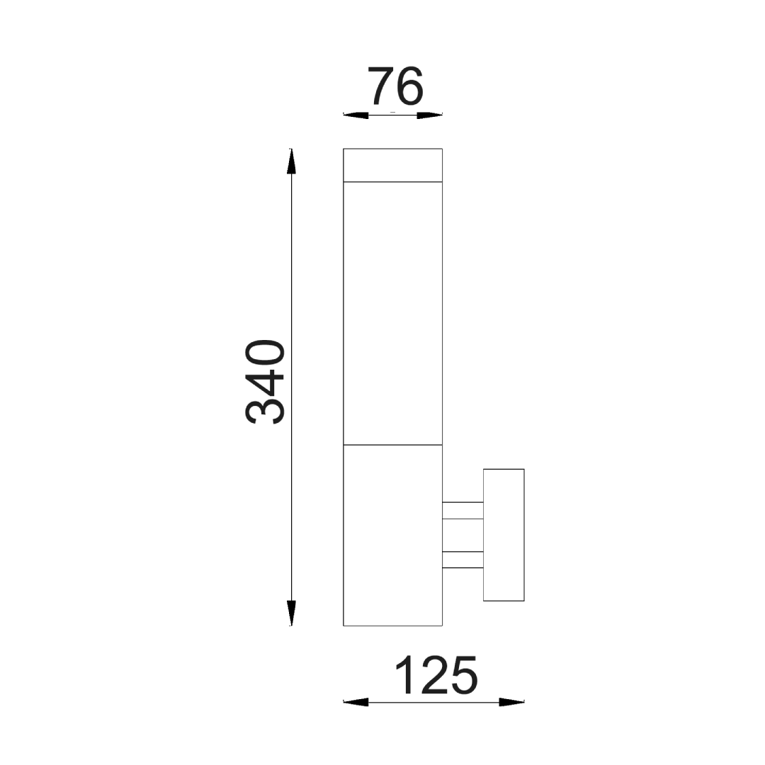 TORRE: Exterior E27 Surface Mounted Wall Light IP44