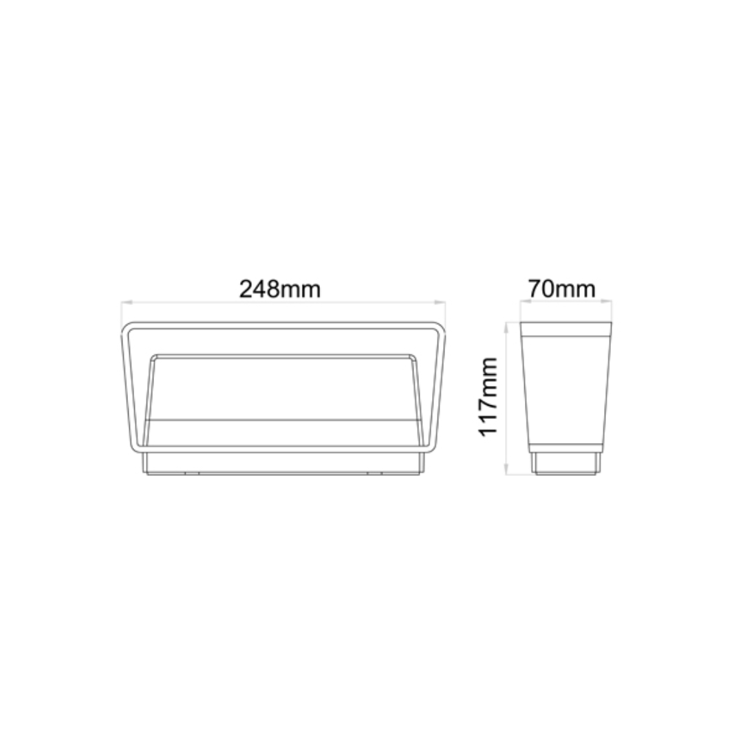 TOPA: LED Exterior Surface Mounted Rectangular Up/Down Wall Lights IP65