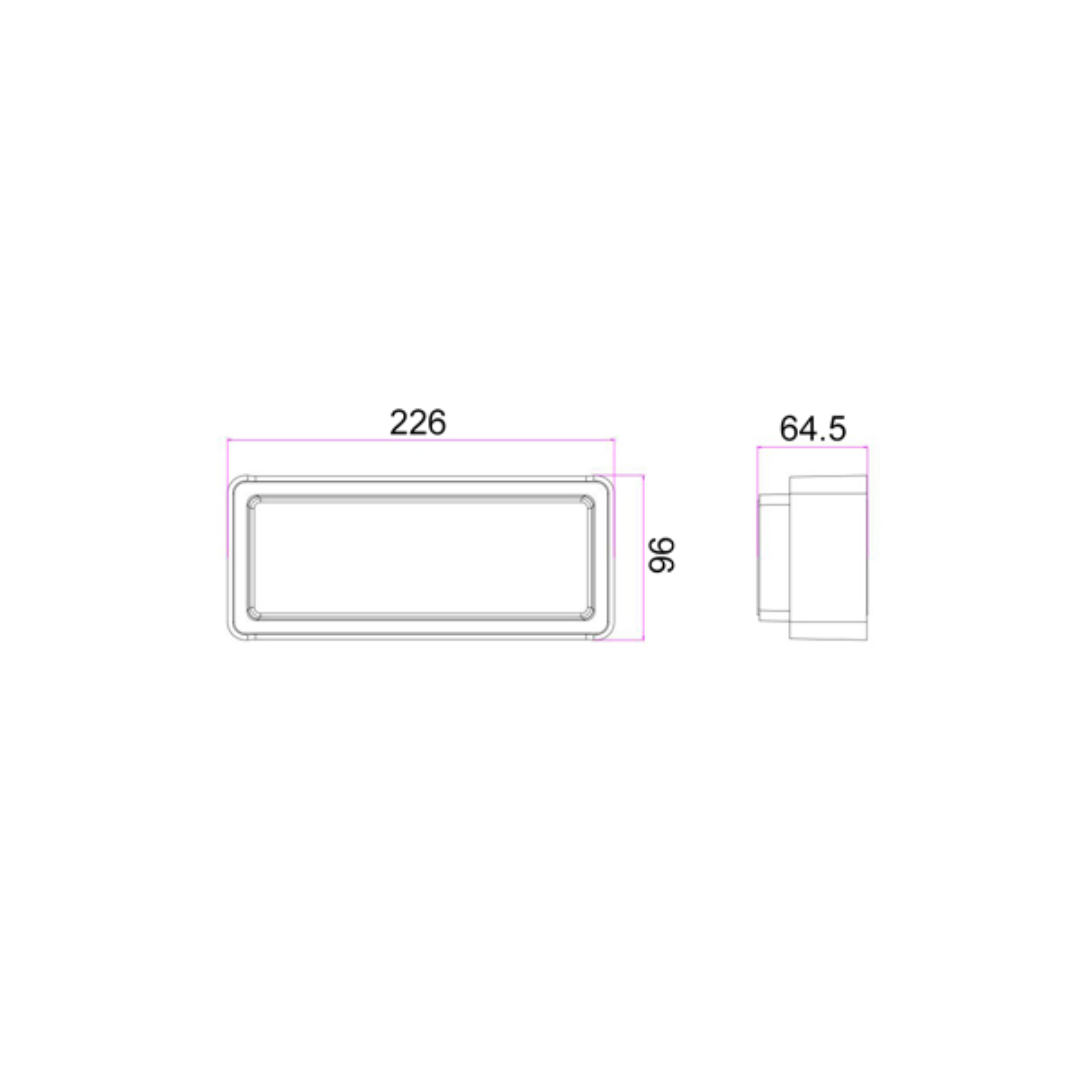 HEKA: Surface Mounted Rectangular LED Exterior Wall Lights IP65