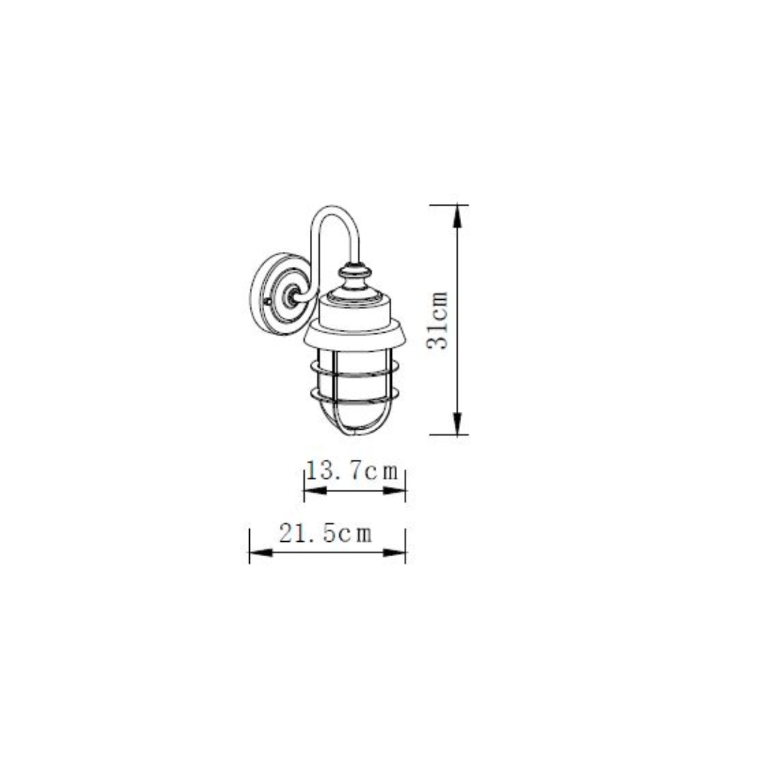 PAROL: Exterior Cylinder Glass with Cage Wall Lights IP44