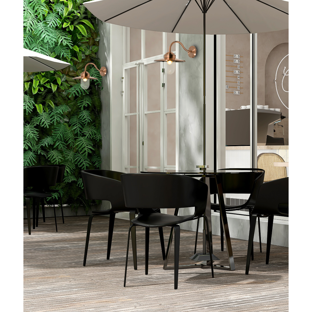 PAYONG: Exterior Sun Hat Shape with Clear Glass Wall Lights IP44