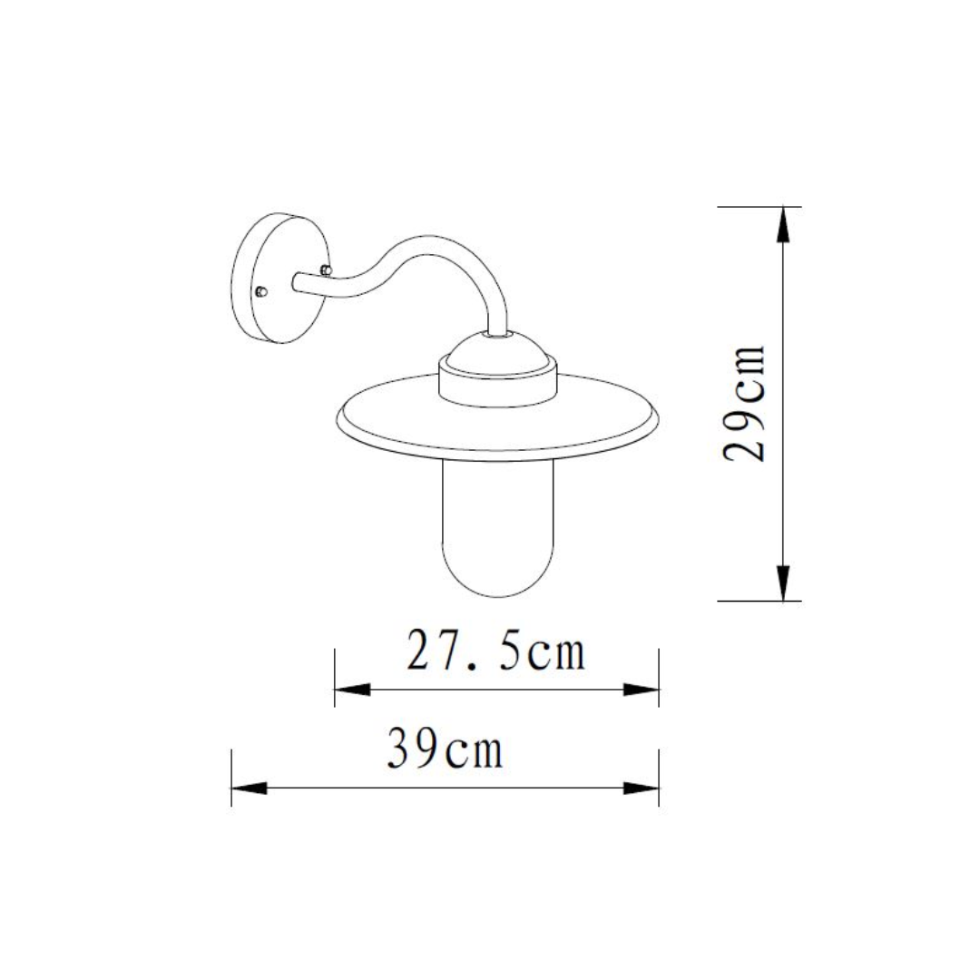 PAYONG: Exterior Sun Hat Shape with Clear Glass Wall Lights IP44