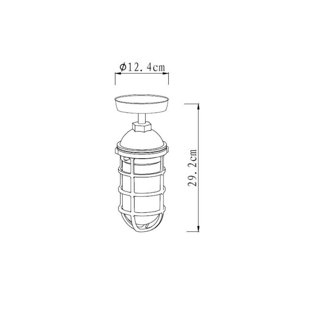 VILLAKU: Exterior Cylinder Aluminium & Glass with Cage Ceiling / Wall Lights IP44