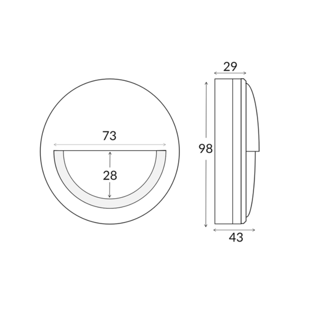 STE: Exterior LED Surface Mounted Eyelid Step Lights IP65