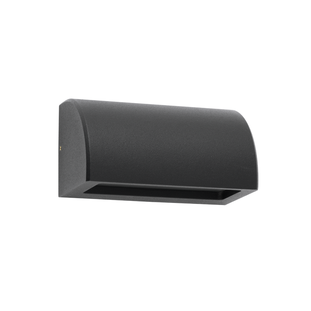STE: Exterior 12V Matte Black Curved Surface Mounted Step / Wall Lights IP65