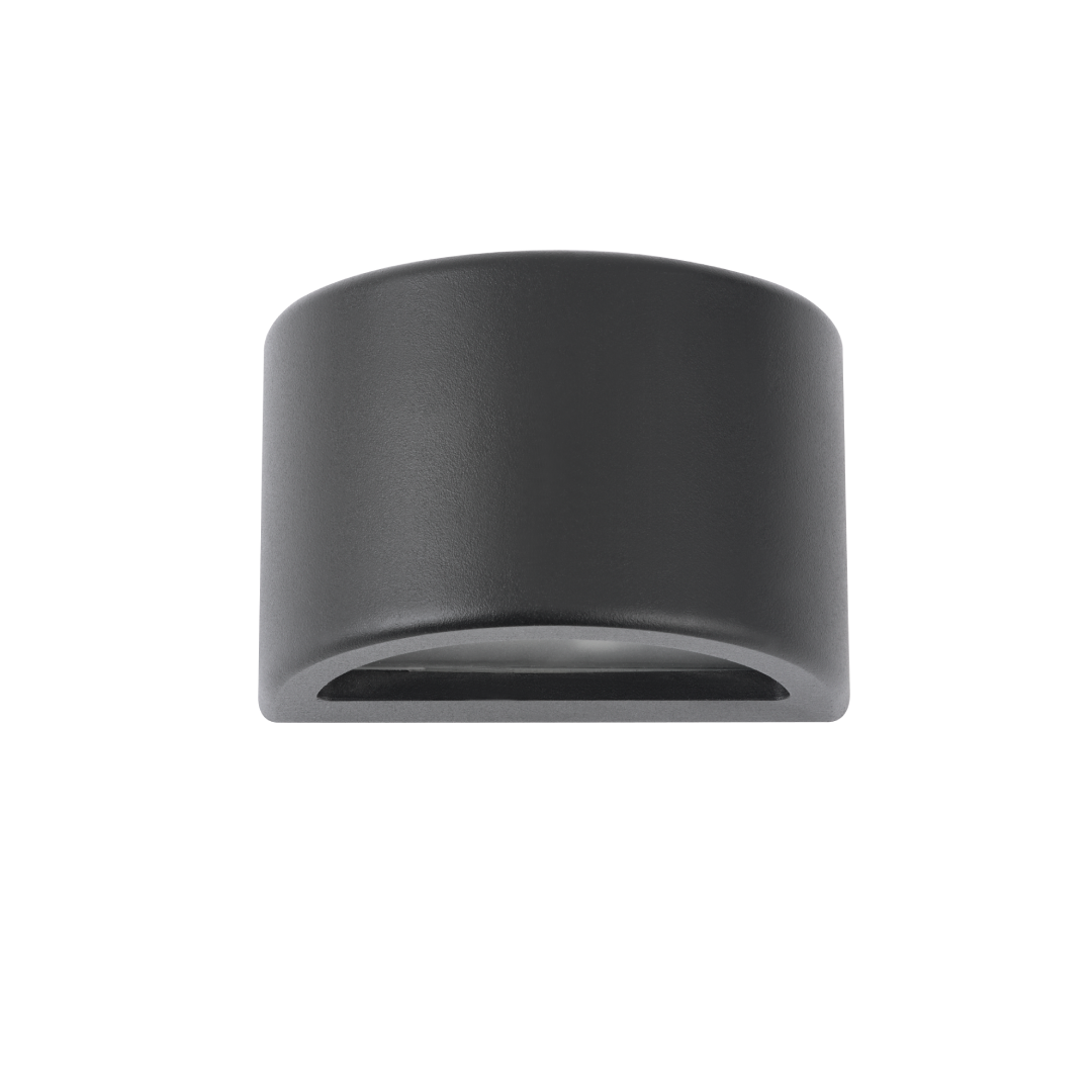 STE: Exterior 12V Matte Black Curved Surface Mounted Step / Wall Lights IP65
