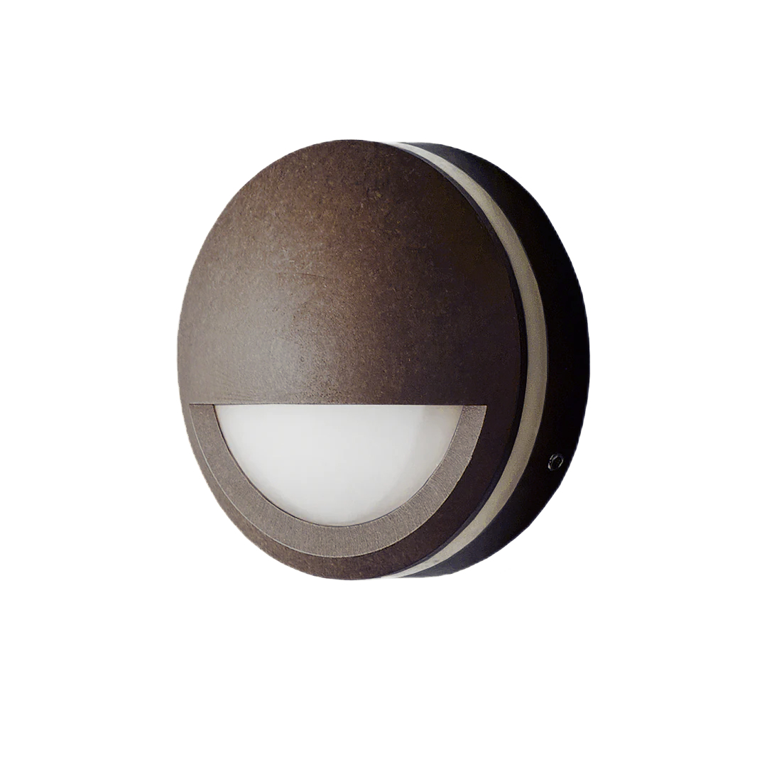STE: Exterior LED 12V Aged Brass Eyelid Step/Wall Lights IP65