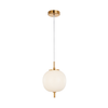 PINO: Interior Opal Matte / Smokey Black Mirror Finish Glass Round Pendant Lights
