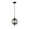 PINO: Interior Opal Matte / Smokey Black Mirror Finish Glass Round Pendant Lights