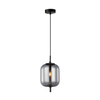 PINO: Interior Opal Matte / Smokey Black Mirror Finish Jar Pendant Lights