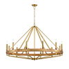 FUNALE: Interior Candelabra Natural Wood / Oak Wood 12-Light Pendant Lights