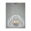 GAMBA: Industrial White Rustic Wide Angular Cage Pendant Light