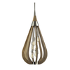 BONITO: Rustic Large Taupe / Winter Moss Wood Tear Drop Pendant Light