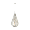 BONITO: Rustic Large Taupe / Winter Moss Wood Tear Drop Pendant Light