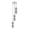 CLESSIDRA: Interior Mirror Finish Smokey Black / Opal Glass Ellipse Multiple Round Base Pendant Lights