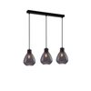 TULIP: Interior Bronze Amber / Smokey Black Wine Glass Ribbed Multiple Bar Base Pendant Lights