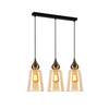 JEREZ: Bronze Amber/ Smokey Black Ellipse Glass Flat Top Pendant Lights
