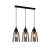 JEREZ: Bronze Amber/ Smokey Black Ellipse Glass Flat Top Pendant Lights