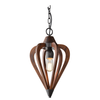 SENORITA: Rustic Small Tuscan Coffee Cherry / Winter Moss Wood Pendant Light
