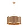 BARRIQUE: Retro Interior Large Drum Wood Pendant Lights