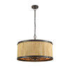 BARRIQUE: Retro Interior Large Drum Wood Pendant Lights