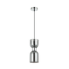 CLESSIDRA: Interior Mirror Finish Smokey Black / Opal Glass Ellipse Pendant Lights